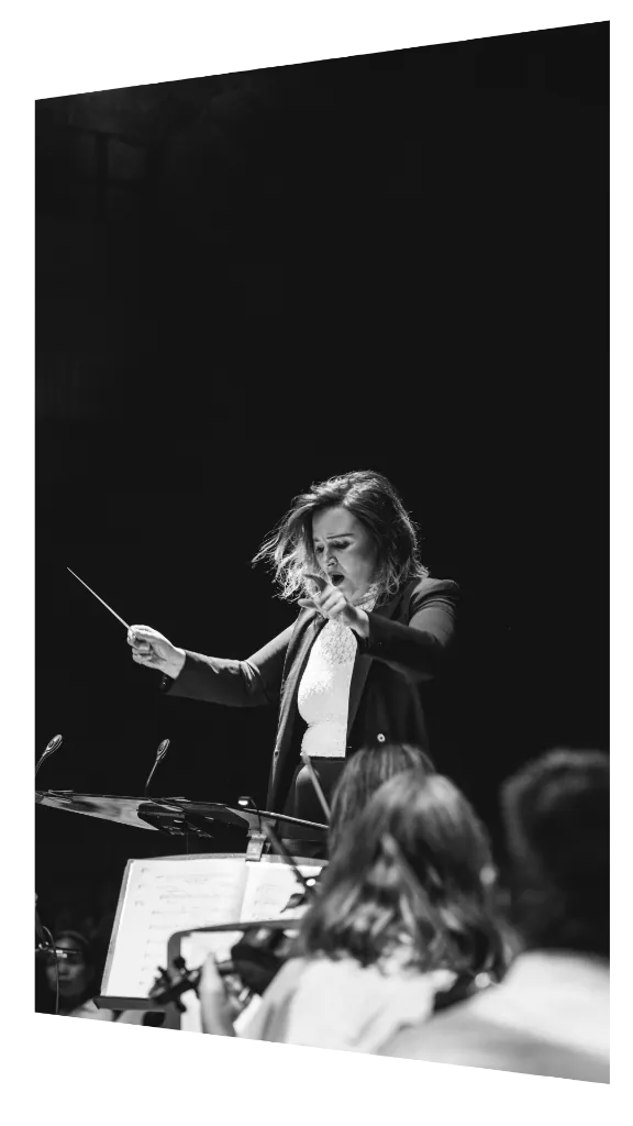 Natalia conducting with passion