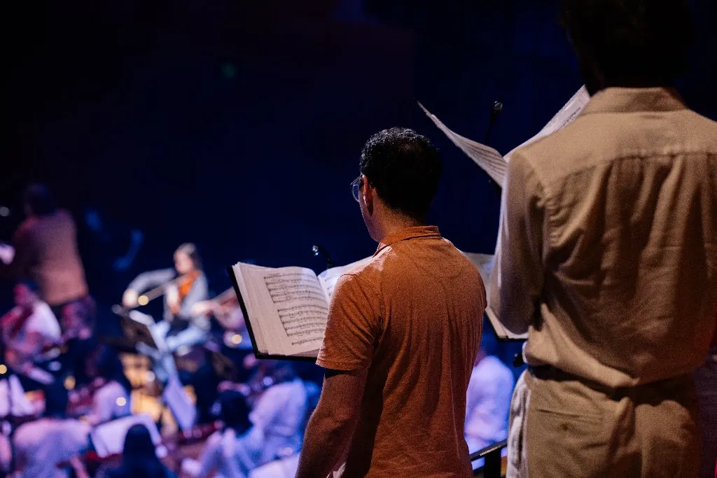 Young Australian Christian Orchestra musician mid-performance