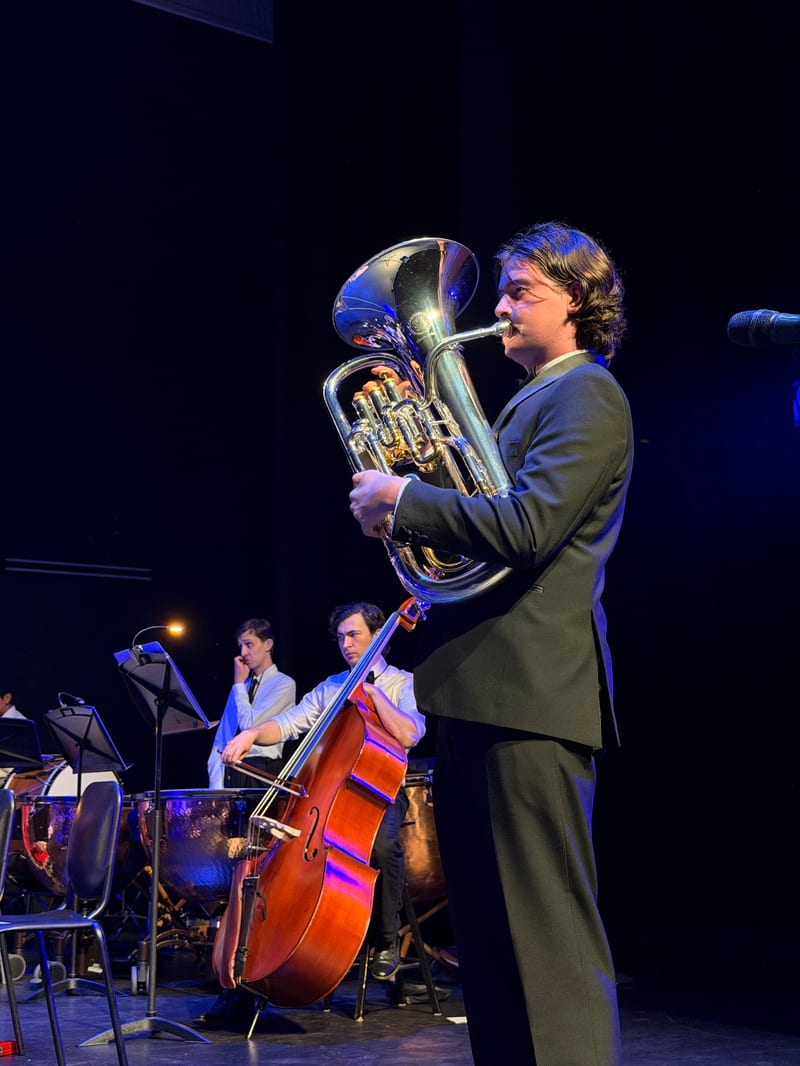 A euphonium soloist performing with the Australian Christian Arts Orchestra at the Australian Christian Proms, Sydney.