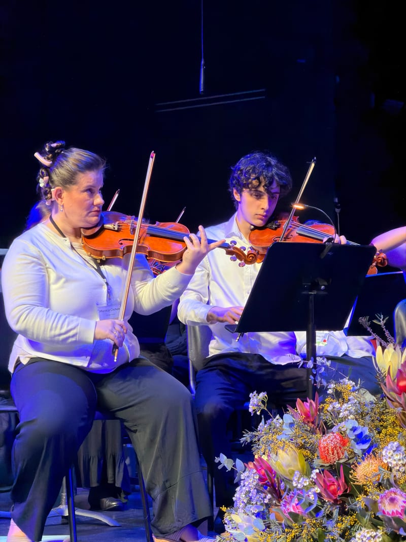 Violinists performing together at the Australian Christian Proms, Sydney.
