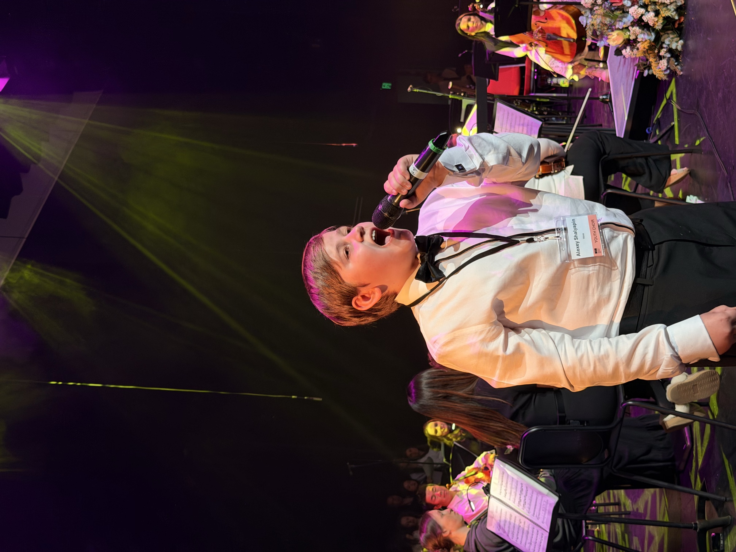 A young soloist singing at the Australian Christian Proms, Sydney.