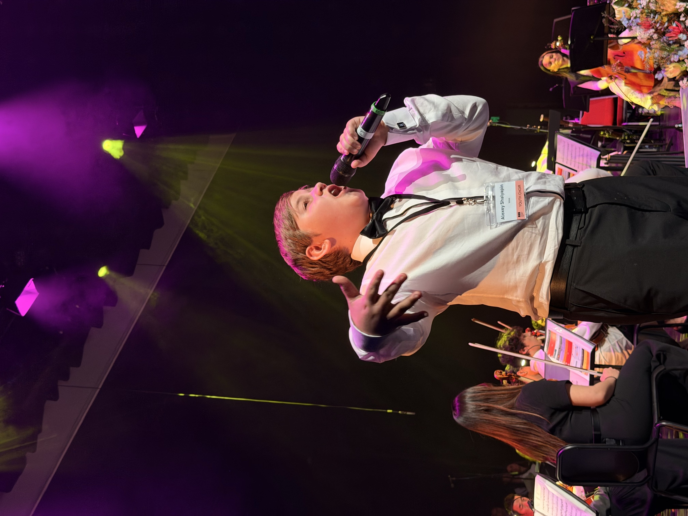 A young soloist performing with expression at the Australian Christian Proms, Sydney.